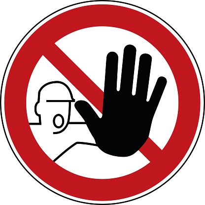 no trespass sign - trespassing prohibited symbol - stop pictogram