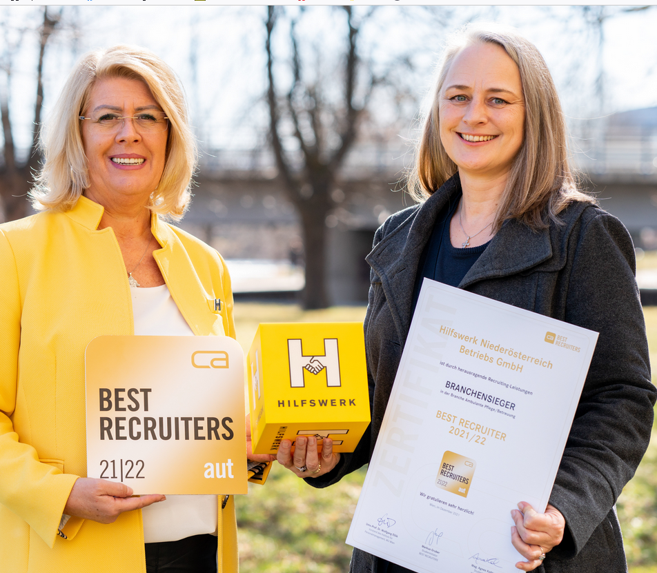 Hilfswerk-NÖ-Best-Recruiters-2021-Auszeichnung